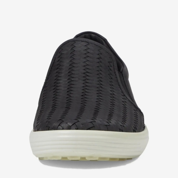 Ecco $175 soft Black woven Cow Leather cushioned slip-on loafers shoes - Picture 3 of 11